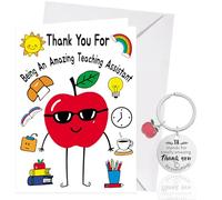 XINDY Teaching Assistant Card, Thank You Teaching Assistant Gifts for Women Men, TA Keyring TA Gifts from Teacher or Student