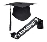 XINDY Unisex Graduation Cap Adult University Graduation Hat with Tassel Mortar Board Hat Academic High School Bachelor Cap and Graduate Sash for Graduation Ceremony Party Favors Decoration