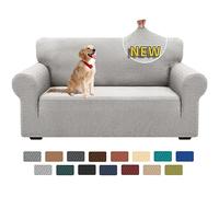 XINEAGE 2 Seater Stretch Sofa Covers with Armrests for the Living Room, 1 Piece Universal Sofa Cover, Non-Slip Sofa Cover for Dogs, Pets, Silver Grey