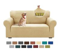 XINEAGE 2 Seater Stretch Sofa with Armrests for the Living Room, Universal Cover, Non-Slip for Dogs and Pets, Beige