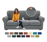 XINEAGE 2024 Newest 4 Pieces Couch Covers for 3 Cushion Couch Super Stretch Thick Soft Sofa Cover Anti Slip Sofa Slipcover Dogs Cats Furniture Protector (Light Gray, 71"-91")