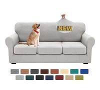 XINEAGE 2024 Newest 4 Pieces Couch Covers for 3 Cushion Couch Super Stretch Thick Soft Sofa Cover Anti Slip Sofa Slipcover Dogs Cats Furniture Protector (Silver Grey, 71"-91")
