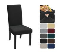 XINEAGE 4 Packs Newest Pattern Dining Chair Slipcover Parsons Chair Furniture Protector Stretch Chair Covers for Dining Room, Restaurant, Kitchen, Party (Black)
