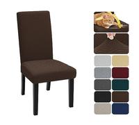 XINEAGE 4 Packs Newest Pattern Dining Chair Slipcover Parsons Chair Furniture Protector Stretch Chair Covers for Dining Room, Restaurant, Kitchen, Party (Coffee)