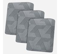 XINEAGE Sofa Seat Cushion Cover, Geometrical Jacquard Couch Cushion Slipcovers Stretch, Replacement for Individual Cushion with Elastic Bottom & Non-Slip Strap (1 Seater*3, Light Grey)