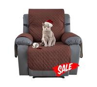 XINEAGE Water Resistant Recliner Cover, Nonslip recliner chair covers for reclining chair with Pockets, Quilted Thick Recliner Slipcovers for Pets and Kids (Recliner, Coffee)