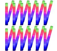 XineYuor 24 x Illuminated Foam Sticks, LED Foam Sticks, LED Light Sticks, Light Bar Wand, 3 Modes, Multi-Coloured Luminous Sticks for Concerts, Parties and Events