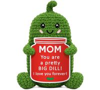 Xinezaa Funny Pickle Mother’s Day Birthday Gifts for Mom from Daughter Son, for Mama, Cute Stocking Stuffer for Moms Who Have Everything, Handmade Crochet Pickle Decor
