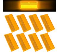 XINFAQAQ Rectangular Reflector Self-Adhesive 70 x 30 mm Available in Three Colours for Gates, Fences, Trucks, Caravans (Orange)