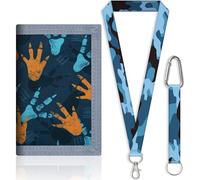 XINFAQAQ Slim Wallet Foldable Wallet with Carabiner and Drawstring so that it can be worn around the neck, attached to the belt or stored in a bag