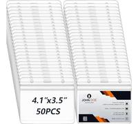 xinfedi Plastic Card Holder, 50PCS 4.13" x 3.54" Clear Horizontal ID Card Holder, Waterproof Name Badge Holder for Office Business School