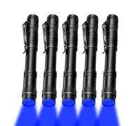 XINFEIBEI Blue Light Penlight Flashlight, Single Mode Blue Light LED Torch for Night Hiking, Hunting and Observing, 5-Pack