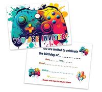 Xinfin 20pcs Video Gaming Birthday Party Invitations - Video Game Theme Party Invitations, Decorations, Favors for Kids Boys Girls Brother Son Nephew Gaming Party Decoration