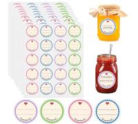 Xinfin 600 Pcs Jam Labels for Jars, Jam Jar Labels Self-Adhesive Easy Peel Off, Homemade Label for Crafts Canning Label, Price Tags, Kitchen Food Bottle, 4 Patterns (38mm)
