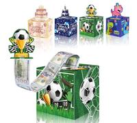 Xinfin Happy Birthday Money Box Cash Gift Pull Surprise Money Gift Box with Pull Out Card and 30Pcs Transparent Bags, DIY Money Presentation Box for Cash Gifts Birthday (Football)