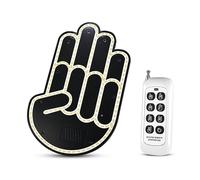 XINFOK Funny Car Finger LED Sign With Remote - Four Gesture Back Window Light for Road Rage - Middle Finger Gesture