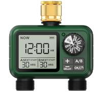 XinFuture Sprinkler Timer, Large LCD display 2 Zone,Water Timer,with Rain Delay, Manual & Automatic Watering System for Garden Hose Faucet, Outdoor Irrigation Controller