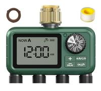 XinFuture Sprinkler Timer, Large LCD display 4 Zone,Water Timer,with Rain Delay, Manual & Automatic Watering System for Garden Hose Faucet, Outdoor Irrigation Controller