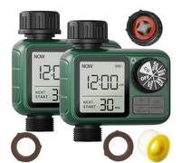 XinFuture Water Timer for Outdoor Garden Hose, Sprinkler Timer for Garden | Faucet Timer with Auto/Manual/Rain Delay Mode, Sprinkler Irrigation Controller for Yard Lawn (1 Zone Plastic Inlet-2 Pack)