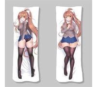 Xingbiyou Anime Dakimakura 50x150cm Doki Doki Literature Club Hugging Body Pillow Cover Case Double-Sided Print (Monika B)