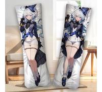 Xingbiyou Anime Dakimakura 50x150cm Genshin Impact Focalors Furina Body Pillow Cover Case Double-Sided Print (A)