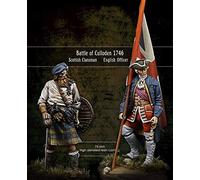 XINGCHANG 1/24 75Mm Battle Of Culloden English Officer 2 Man Toy Resin Model Miniature Resin Figure Unassembly Unpainted