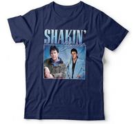 XINGCHEN BAG Emery Shakin Stevens Appreciation Tshirt Unisex Homage Throwback Stag Hen Do Funny2 Blue Black M
