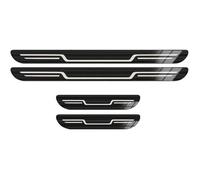 XINGCI 4 Pcs Stainless Steel Car Door Sill Protector Strips for Opel Corsa 2000-2024, Car Sill Pedal Styling Accessory, Car Door Kick Plates Scuff,Black Titanium Brushed