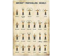 XingFox Aircraft Marshalling Signals Knowledge Metal Tin Signs Retro Print Poster School Garage Cafe Kitchen Wall Decor Man Cave Bathroom Office Bedroom Home Funny Gift 8x12 Inch