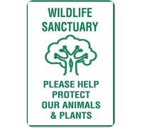 XingFox Aluminum Sign Rustic Wildlife Sanctuary Sign Please Help Protect Our Animals Plants 8"x12" Green