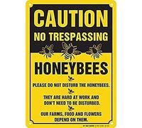 XingFox Aluminum Tin Sign Stanley Caution No Trespassing Honeybees at Work Sign Rust Free UV Protected and Weatherproof 8x12 Inch