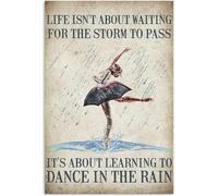 XingFox Ballet In The Rain Life IsnT About Waiting For Storm To Pass Poster Vintage Metal Tin Sign Retro Garage Man Cave Wall Decor Old Auto Shop Gas Station 8x12 Inch