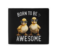 XingFox Born to Be Awesome Duck Bifold Slim Wallet Coin Purse Change Pouch Compact Bag with Card Slot