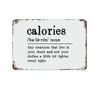 XingFox Calories Metal Sign Definition Tin Weightloss Diet Dieting Quotes Signs Wall Decor Vintage Funny Cafe Bar Garage Man Cave Yard Home 8x12 Inch