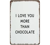 XingFox Chocolate Lover I Love You Metal More Than Anniversary Chocolate Valene Wreaths For Front Door Porch Farmhouse Gift For Women Men Tin Sign 8x12 Inch