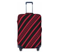 XingFox Christmas Candy Cane Stripe Luggage Cover, Premium Washable Suitcase Protector with Secure Zipper & Buckle Closure, Fits 18-32 Inch Travel Luggagelarge