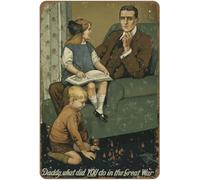 XingFox Daddy What Did You Do In The Great War Vintage Classic British Ww1 Poster Novelty Metal Tin Sign Plaque Bar Pub Vintage Retro Decor 8x12 Inch
