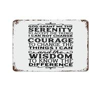 XingFox Door Plaque Serenity Prayer Signs with Sayings Metal Tin Sign Motivational Wall Art Rustic Wall Decorations for Living Room Kitchen Signs Wall 8x12 Inch
