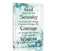 XingFox God Grant Me The Serenity Tin Sign Vintage Prayer Metal Signs Serenity Prayer Room Wall Decor 8x12 Inch