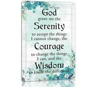 XingFox God Grant Me The Serenity Tin Sign Vintage Prayer Metal Signs Serenity Prayer Room Wall Decor 8x12 Inch