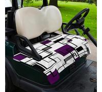 XingFox Golf Cart Seat Covers Brown Geometric Golf Cart Seat Towel Blanket Black Grey Abstract Striped Modern Art Decorations for Club Car Accessories for Women Men 51"x31"