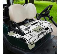 XingFox Golf Cart Seat Covers Brown Geometric Golf Cart Seat Towel Blanket Black Grey Abstract Striped Modern Art Decorations for Club Car Accessories for Women Men 51"x31"