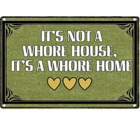 XingFox Home Decor Metal Signs It'sA Whore House It's A Whore Kitchen Poster Cafe Pub Plaque Novelty Tin Sign Gift for Women Men 8x12 Inch