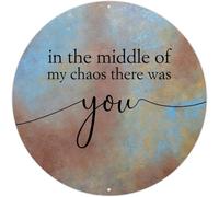 XingFox In the Middle of My Chaos There Was You Signs Funny Sayings Tin Signs Aluminum Metal Signs Wall Art 12"x12"