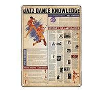 XingFox Jazz Dance Knowledge Posters Historical Information Guide Metal Signs Room Decor Home Wall Decor Club Vintage Printing Plaque 8x12 Inch