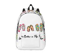 XingFox Life is Better in Flip-Flops Backpack with Adjustable Straps, Suitable for Travel Picnics Activities