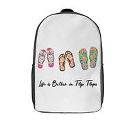 XingFox Life Is Better in Flip-Flops Backpack with Adjustable Straps, Suitable for Travel Picnics Activities