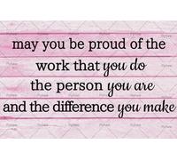 XingFox May You Be Proud of the Work You Do Metal Tin Sign Inspirational Tin Signs pink office decor tin poster Hoom Office Decor 8x12 Inch