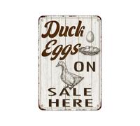 XingFox Metal Tin Sign Duck Eggs For Sale Here Farm Shop Retro Vintage Tin Sign for Home Kitchen Bathroom Farm Garden Garage Funny Wall Decor 8x12 inch