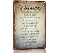 XingFox Metal Tin Signs If She'S Amazing Poem Wall Art Wedding Gift Poster Landscape Wall Painting Panels Modern Bedroom Decor Gift For Women Men 8x12 Inch